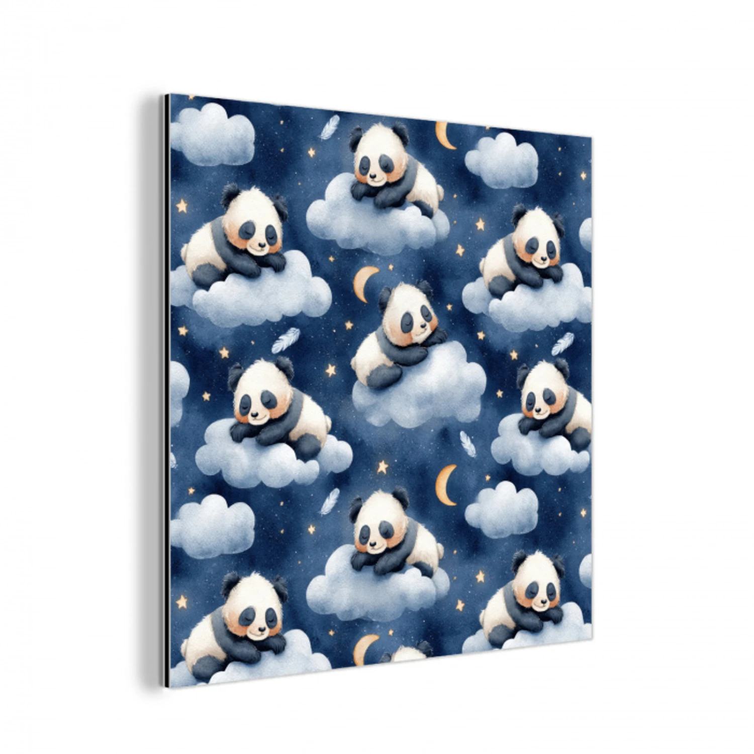 Panda's - Slapen - Blauw aluminium wit klein 46 -3d