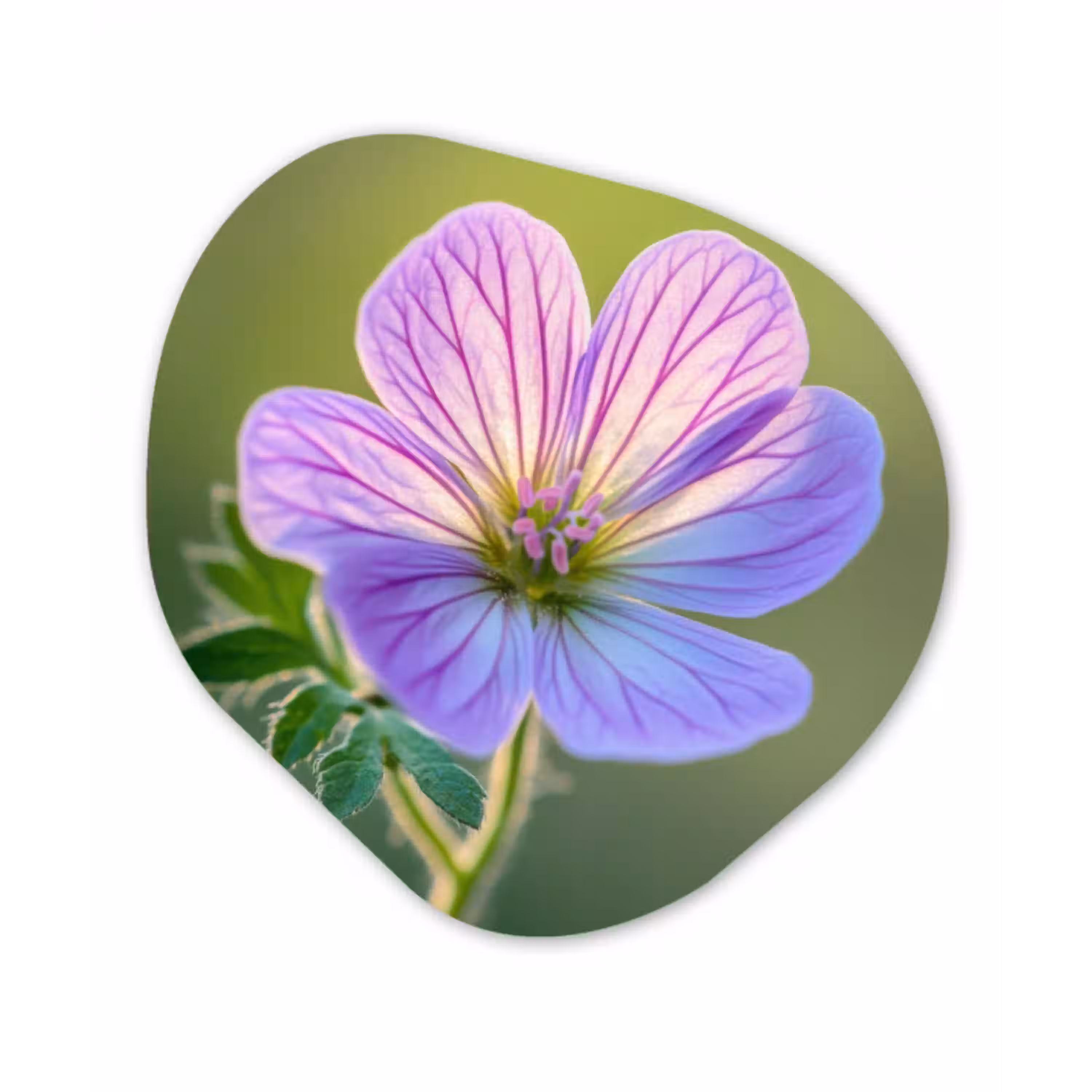 Bloem - Close up - Paars Wandcirkel Organisch Forex 3mm klein -3d