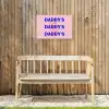 Daddy's - Blauw - Blokletters Tuinposter op houten frame 2 cm dik klein -sfeer4
