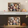 Hond - Patronen - Dieren - Bruin - Meisje - Jongen Light Box met batterij (Wandlamp kind) middel -sfeer3_kind