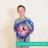 Roze Alien in Sterrennevel Kinderrugzak - Blauw middel -sfeer1_NL