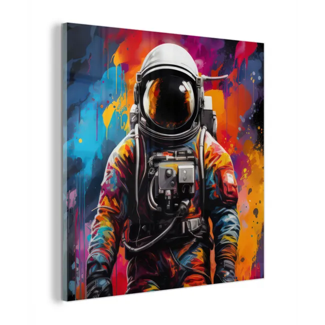 Astronaut - Graffiti - Zwart - Kleuren plexiglas 5mm klein -z3d