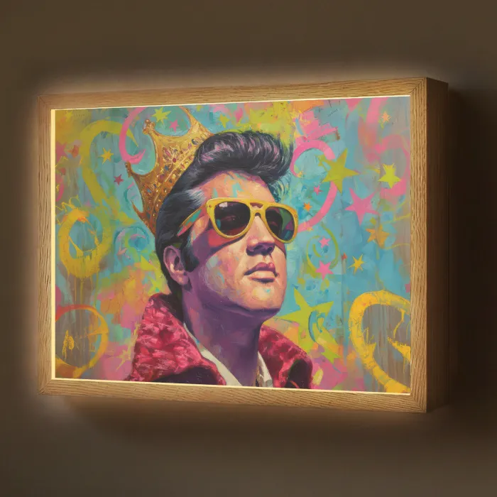 Kleurrijk portret - Kroon - Sterren Light Box met batterij (Wandlamp) middel -z3d_website