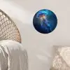 Kwal - Lichtgevend - Tentakels - Blauw Wandcirkel behangsticker klein -sfeer4