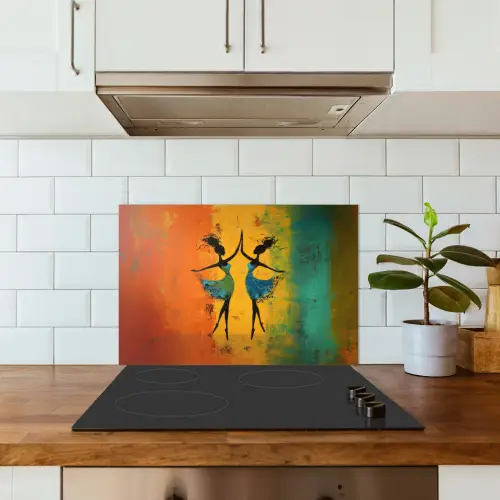 Dansen - Vrouwen - Verfstructuur keuken achterwand spatscherm klein -sfeer2