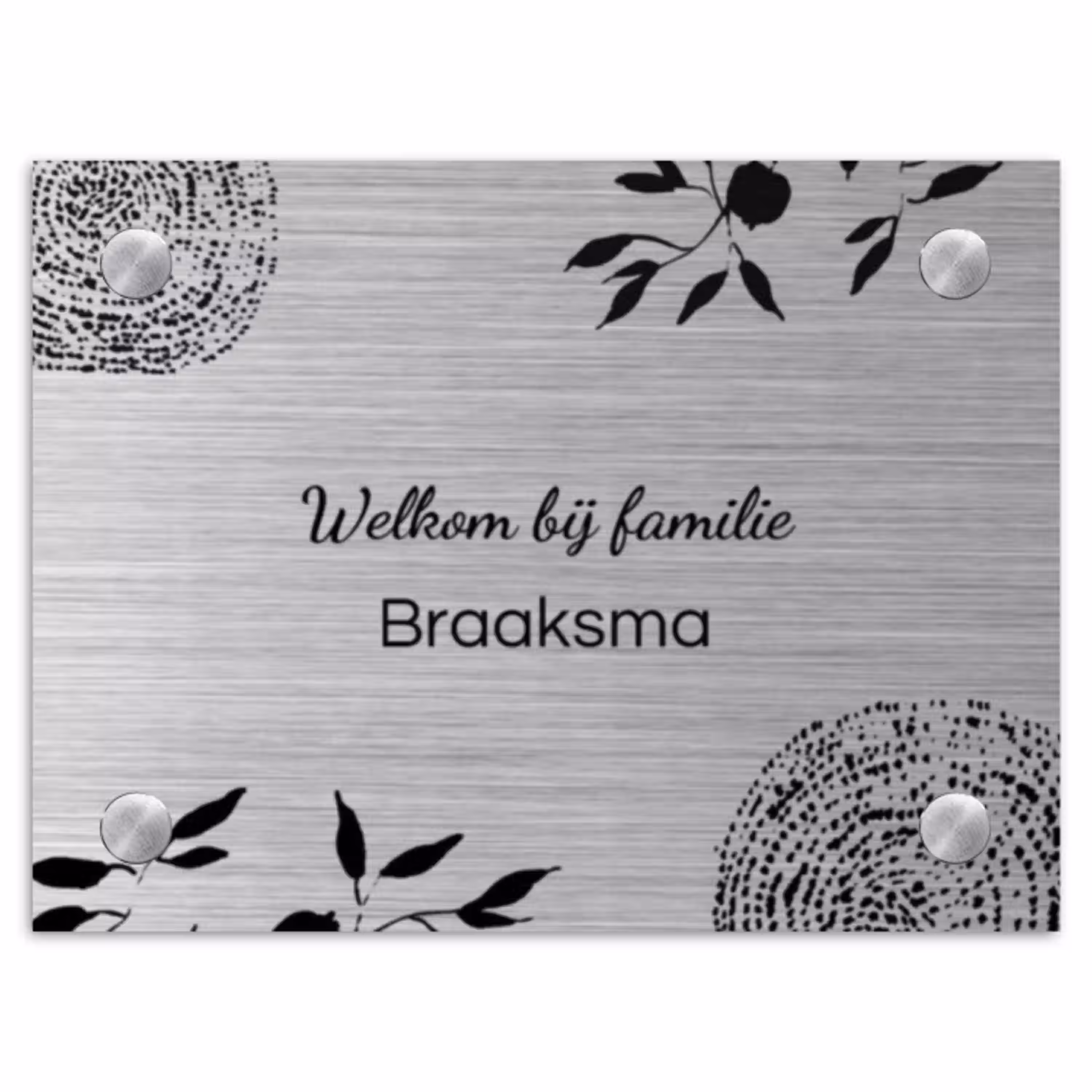 Illustraties - Metaal - Sierlijk Naambord Rechthoek middel -3d