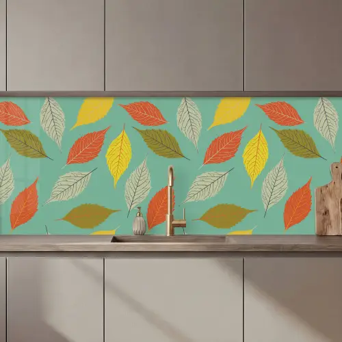 Bladeren - Herfst - Vintage - Pastel - Patroon keuken achterwand 2 middel 871 zz_3dshopping