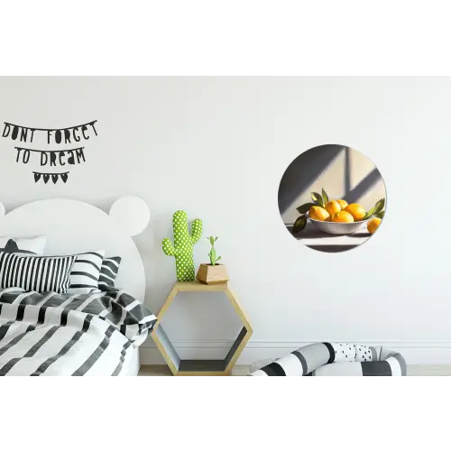 Citroenen - Stilleven - Geel Wandcirkel aluminium klein -kinderkamer