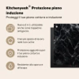 Bliksemschicht door Zwart Marmer Inductie beschermer vinyl 3mm middel -zzzzzzusp-haakje_IT