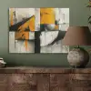 Geel - Abstract - Modern - Vormen PET vilt klein -sfeer2