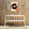 Vinylplaat - Zwart - Verfspatten - Retro Tuinposter op houten frame 2 cm dik klein -sfeer4