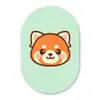 Rode panda - Groen - Cartoon Wandcirkel Ovaal Forex klein -3d