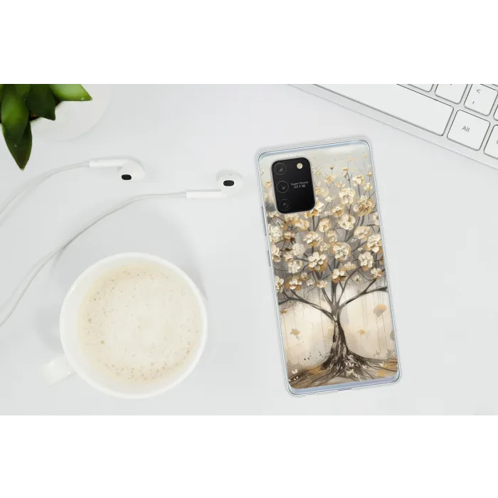 Boom - Beige - Goud - Verflook - Grijs Telefoonhoesje Samsung Galaxy S10 Lite klein -oordopS10Lite