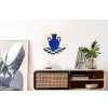 Vaas - Blauw - Geblokt - Modern Wandcirkel aluminium klein -kantoor