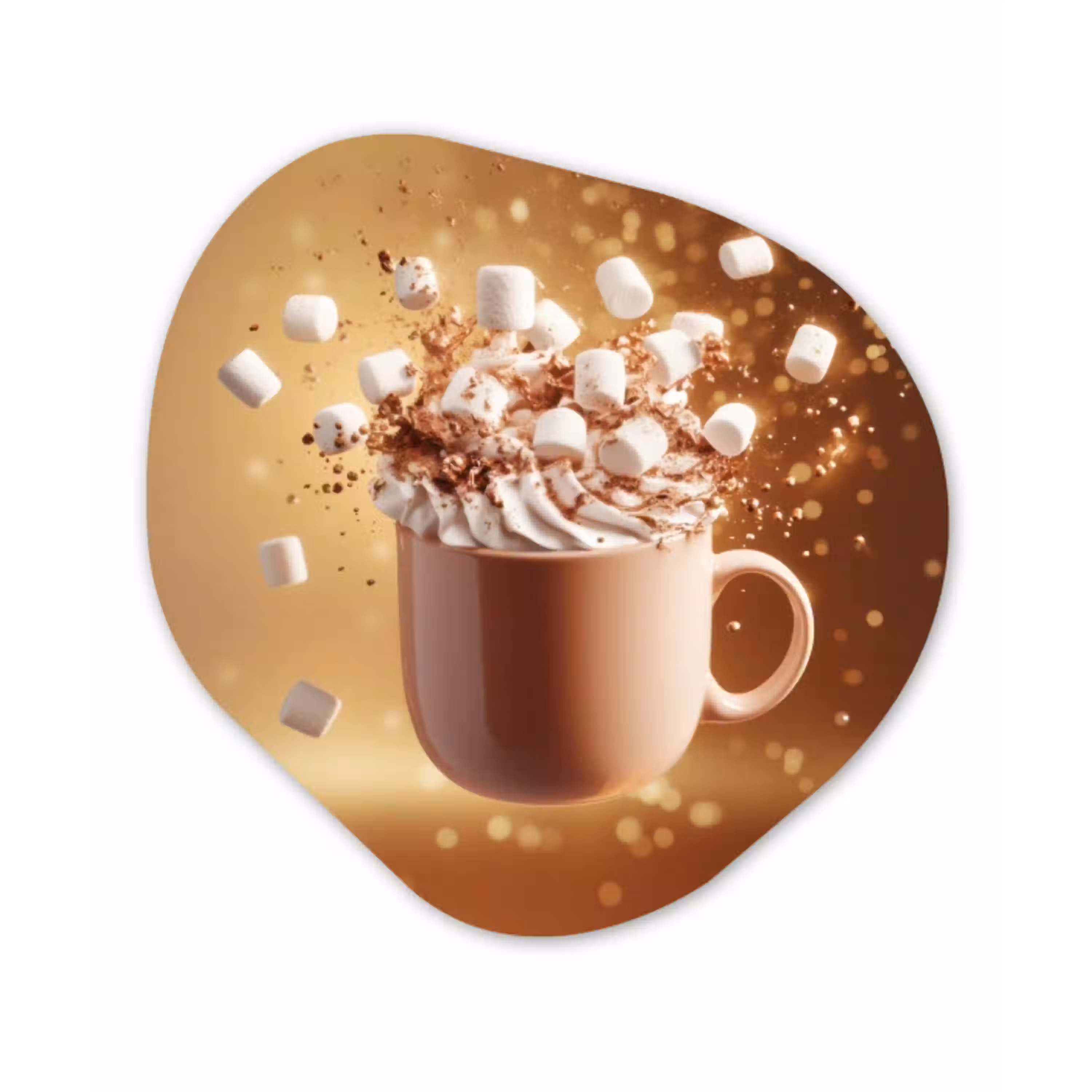 Chocomelk - Drinken - Warm - Bruin Wandcirkel Organisch Aluminium middel -3d