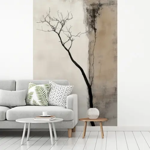 Wabi sabi - Plant - Beige fotobehang vinyl groot -woonkamer