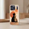 Katten - Zwart - Abstract - Cirkels Telefoonhoesje iPhone 17 Pro klein -sfeer2