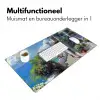 Huizen - Zee - Bomen - Bloemen Muismat XXL klein -sfeer4
