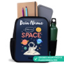 Astronaut - Quote - Planeten - Sterren Rugzak - Zwart middel -inhoud_DE