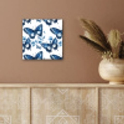 Blauw - Vlinders - Bloemen - Wit aluminium wit klein 46 -sfeer4