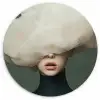 Hoed - Vrouw - Beige Wandcirkel kunststof plaat 5mm dik klein -3d