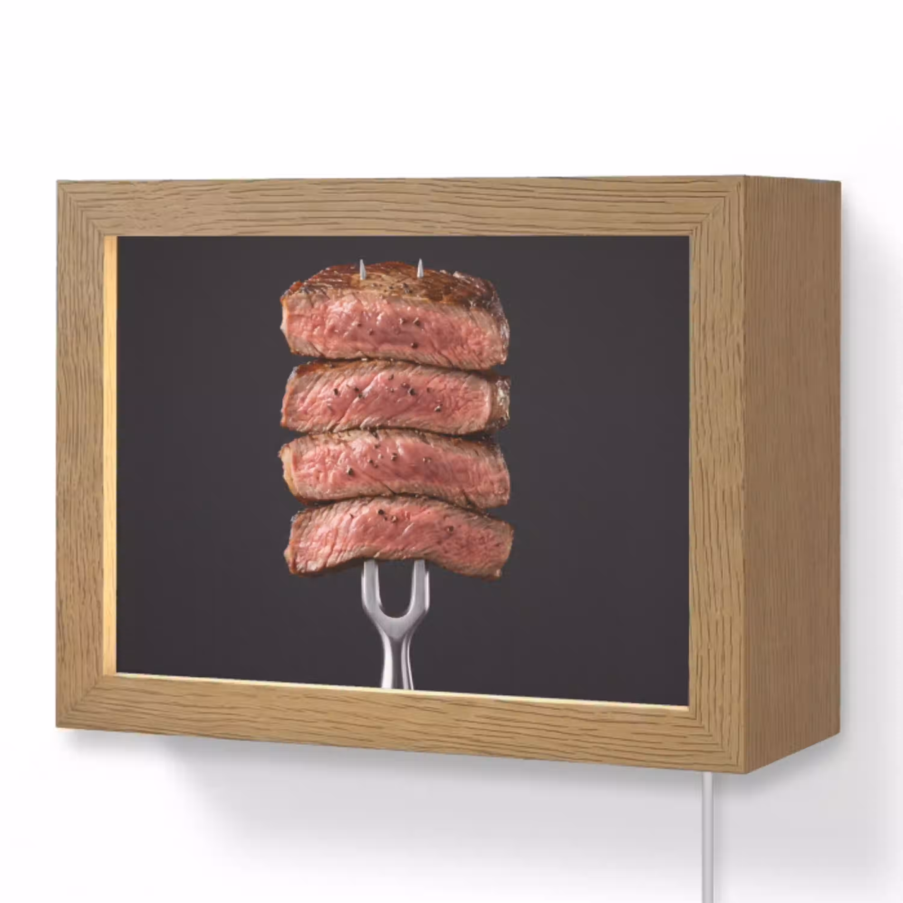 Eten - Rosé - Vork Light Box met kabel (Wandlamp) klein -3d