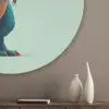 Cartoon - Dino - Oranje - Stekels Akoestische PET Vilt - Rond klein -sfeer5_closeup