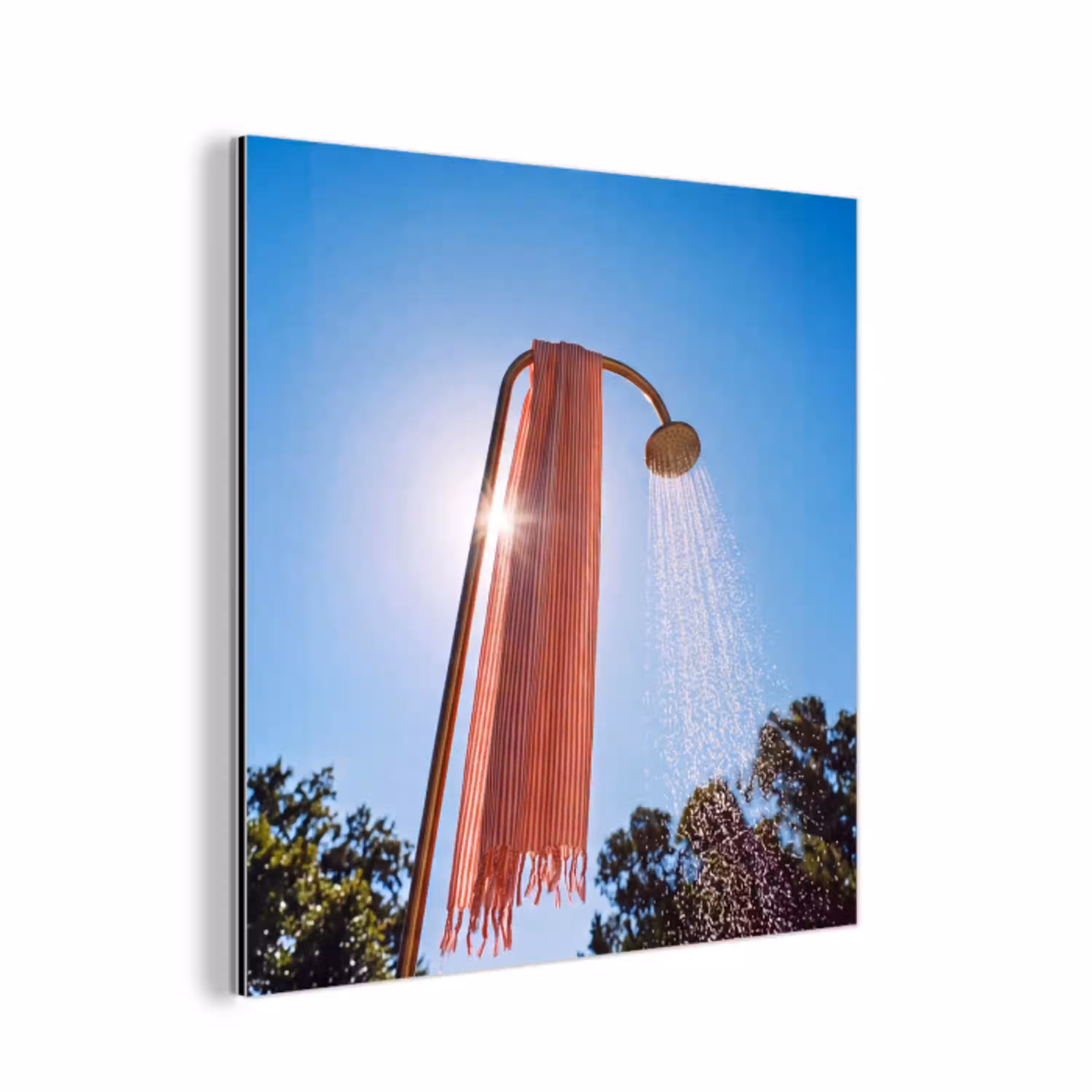 Douche - Water - Zomer - Blauw aluminium wit klein -3d