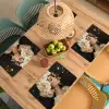 Abstract - Vrouw - Bloemen - Wit Placemat vinyl groot -zzsfeer5_Kitchenyeah-website
