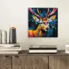 Graffiti - Hert - Dier - Kleurrijk aluminium wit klein -sfeer1