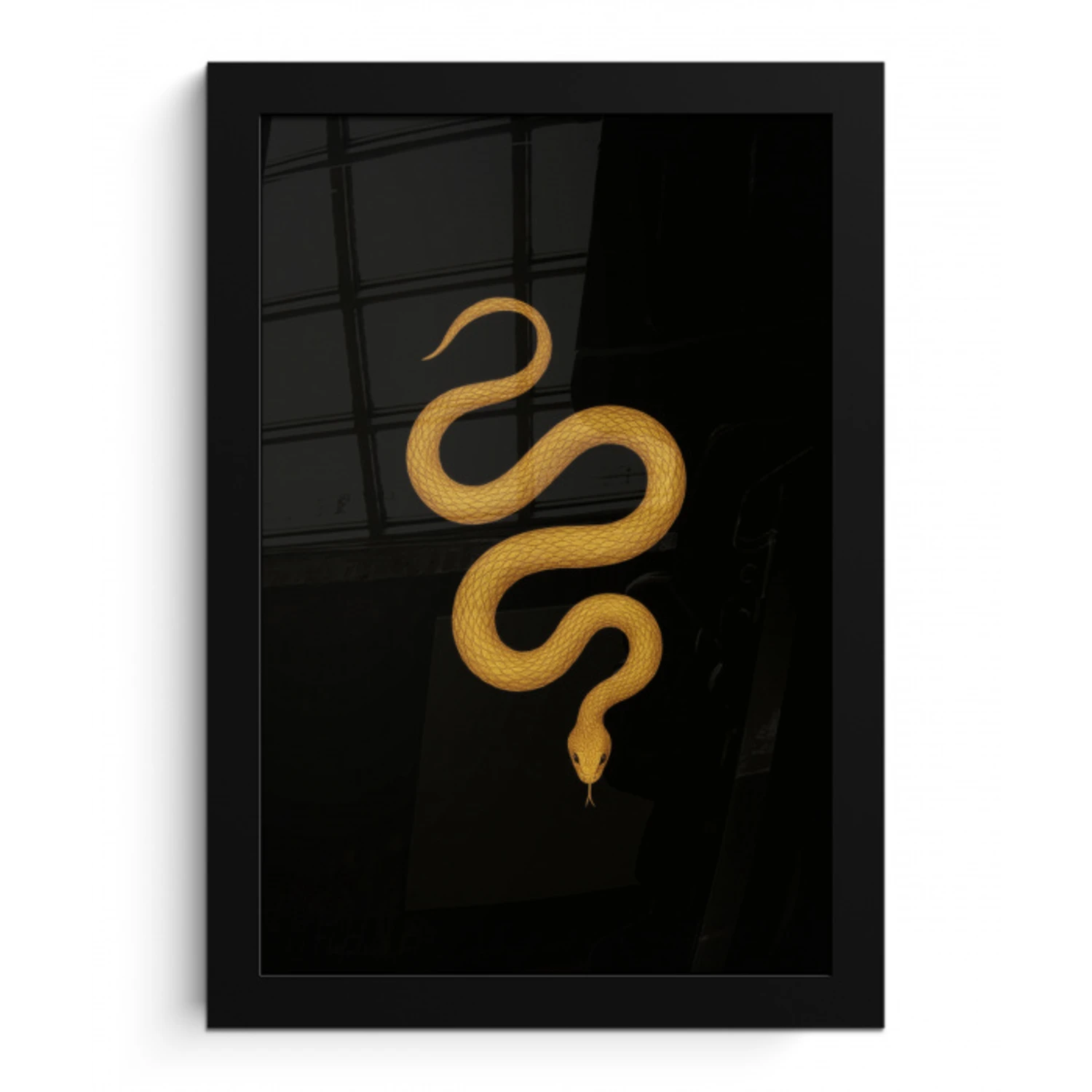 Slang - Minimalistisch - Goud fotolijst zwart zonder passe partout klein -3d