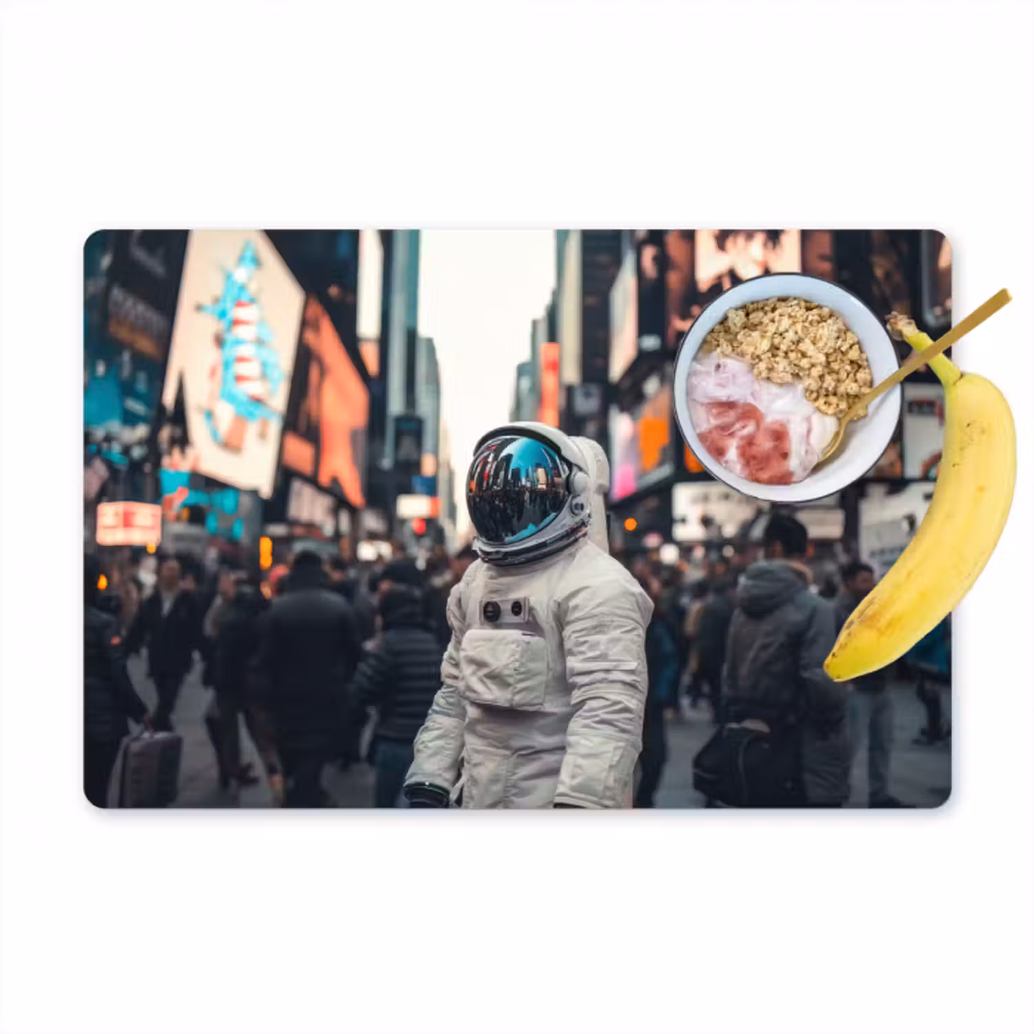 Tischset - 6 Stück - Stadt - Menschen - Astronaut - Weiß