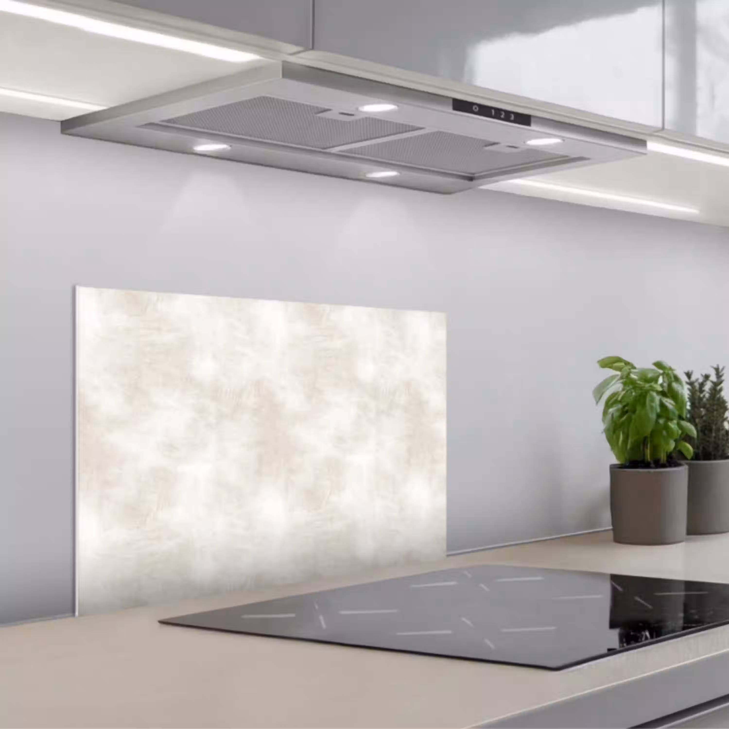 Subtiel - Structuur - Beige keuken achterwand spatscherm klein 900 -3d_schuin