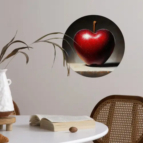 Apple - Hart - Rood Wandcirkel behangsticker klein -sfeer3