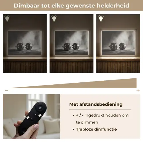 Halter - Gewichten - Zwart Light Box met batterij (Wandlamp) middel -USP_dimbaarNL