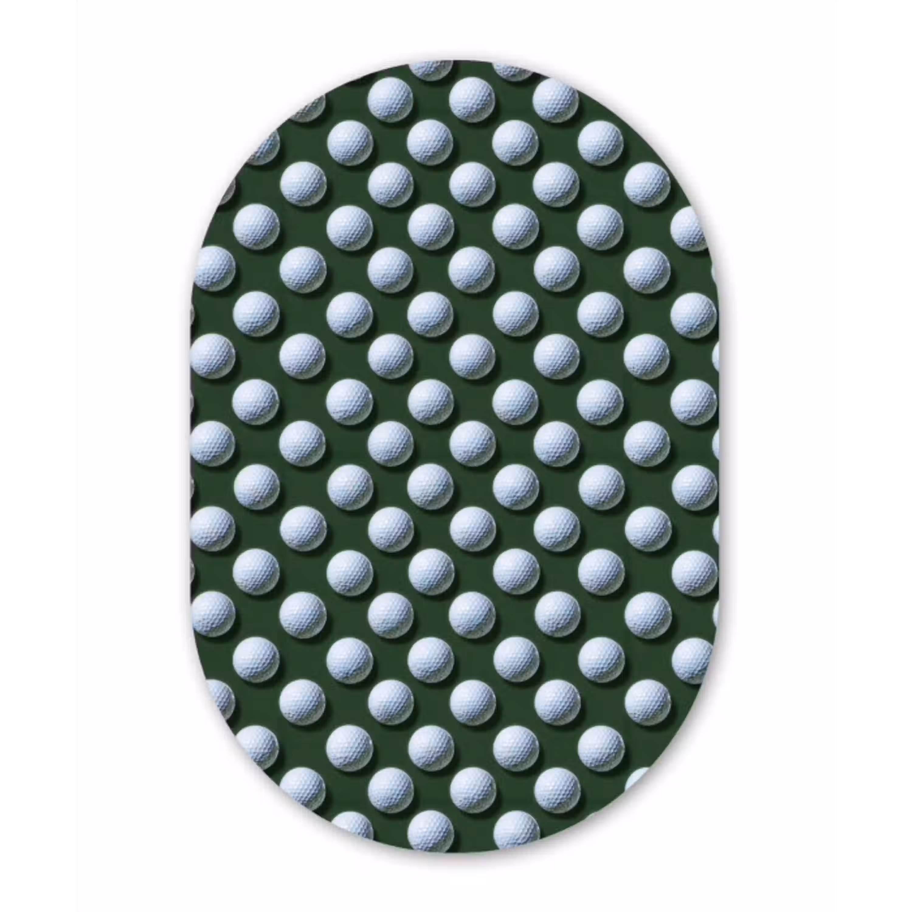 Ballen - Golf - Groen Wandcirkel Ovaal Aluminium middel 839 -3d
