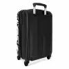 Abstract - Zwart/Wit Bloemenpatroon NBS - Handbagage koffer - Kinderen Unisex middel -achterkant