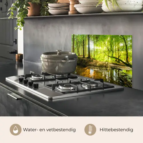 Bos - Landschap - Water - Bomen - Zon - Groen - Natuur keuken achterwand spatscherm klein -usp_NL