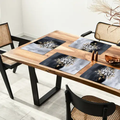 Bloemen - Wit - Vaas - Abstract Placemat vinyl groot -zzsfeer4_Kitchenyeah-website