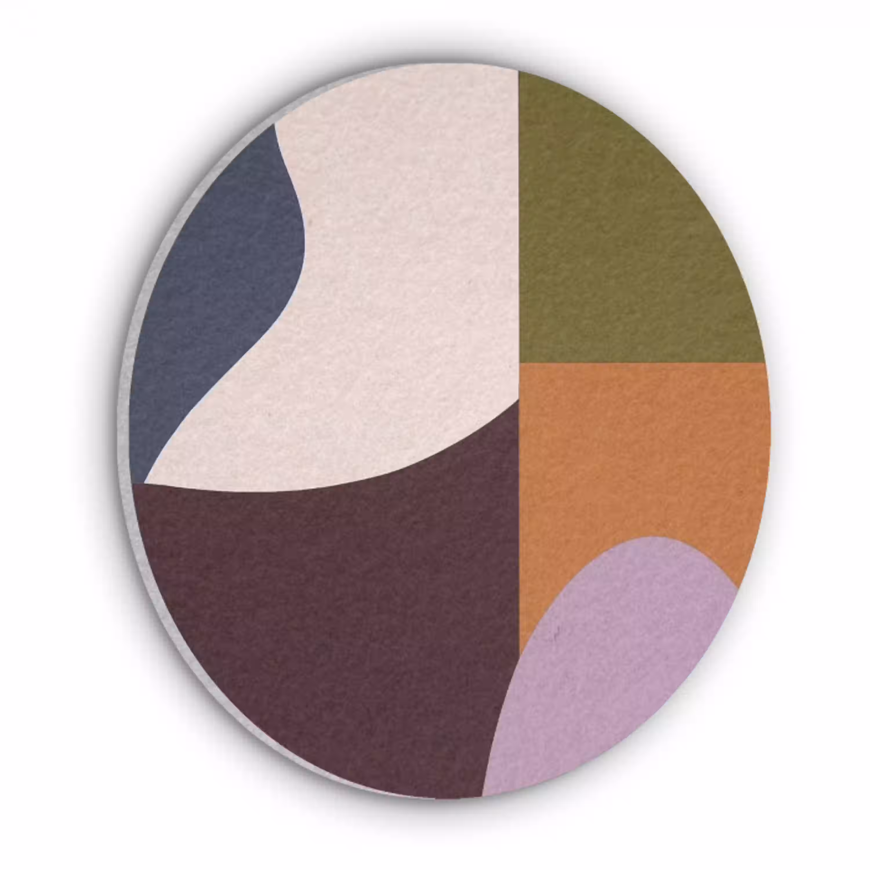 Vormen - Abstract - Kleuren - Vierkant Akoestische PET Vilt - Rond klein -3d
