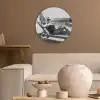 Glamour - Modern - Zwart - Wit Akoestische PET Vilt - Rond klein -sfeer1