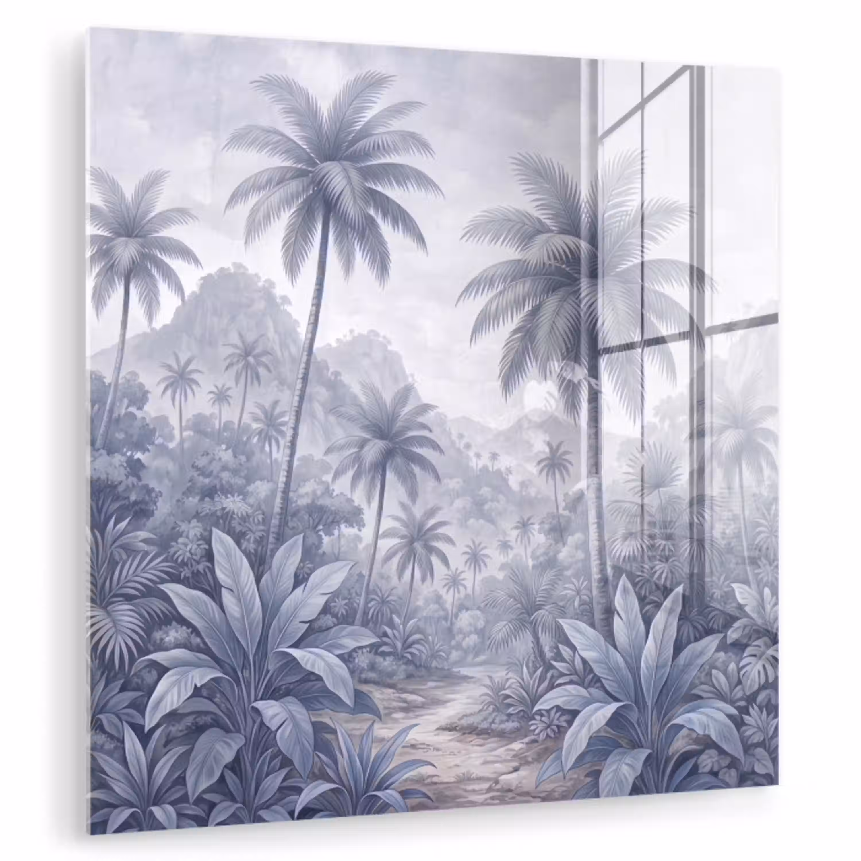 Natuur - Boom - Tropisch - Landschap - Blauw plexiglas 5mm klein -zzzproduct_nieuw