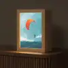 Kitesurfer - Oranje - Zee - Lucht Light Box met kabel (Tafellamp) klein -z3d_website