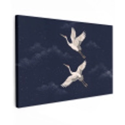 Kraanvogels - Nachthemel - Blauw canvas 2cm klein -z3d