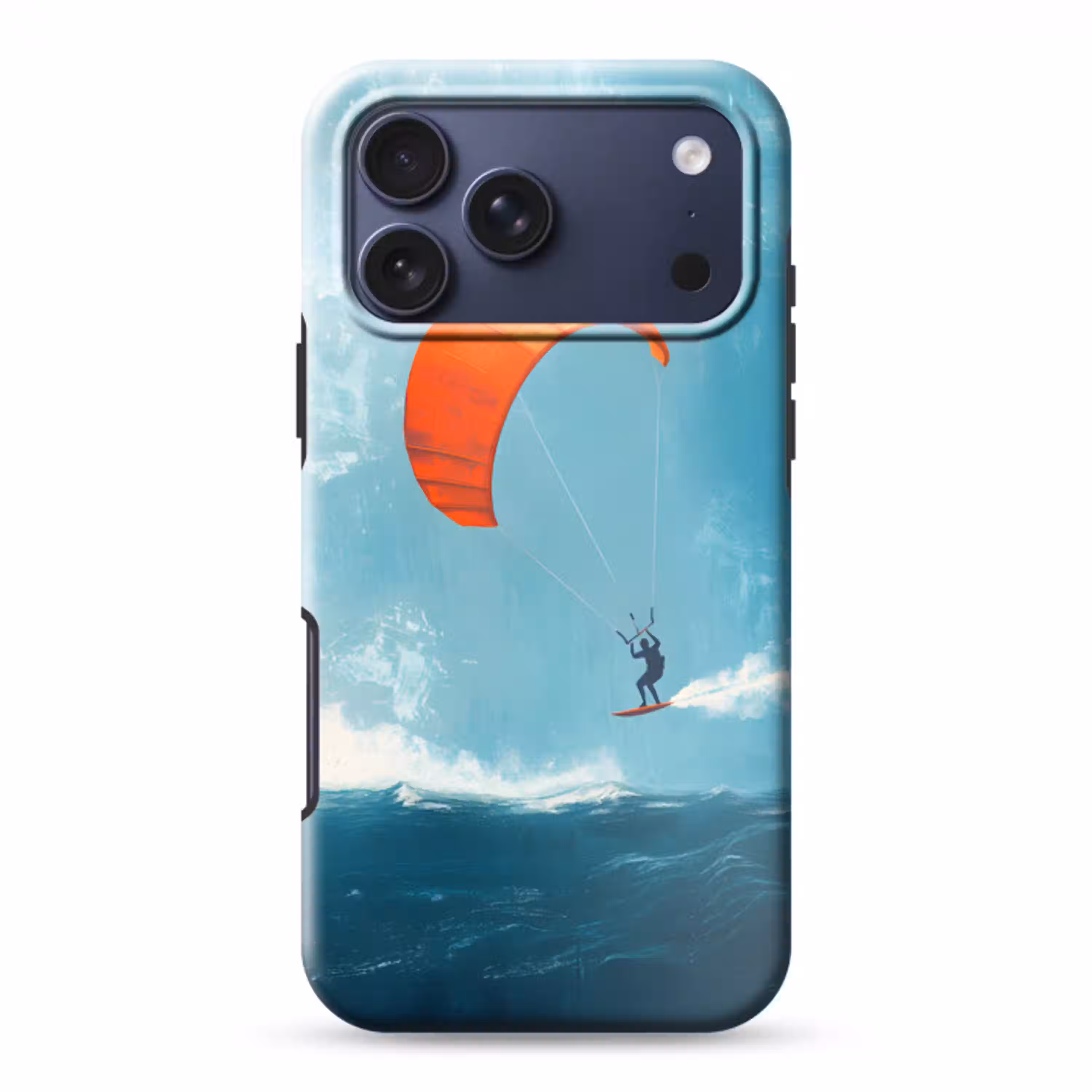 Kitesurfer - Oranje - Zee - Lucht Toughcase MagSafe Apple iPhone 17 Pro Max klein -3d