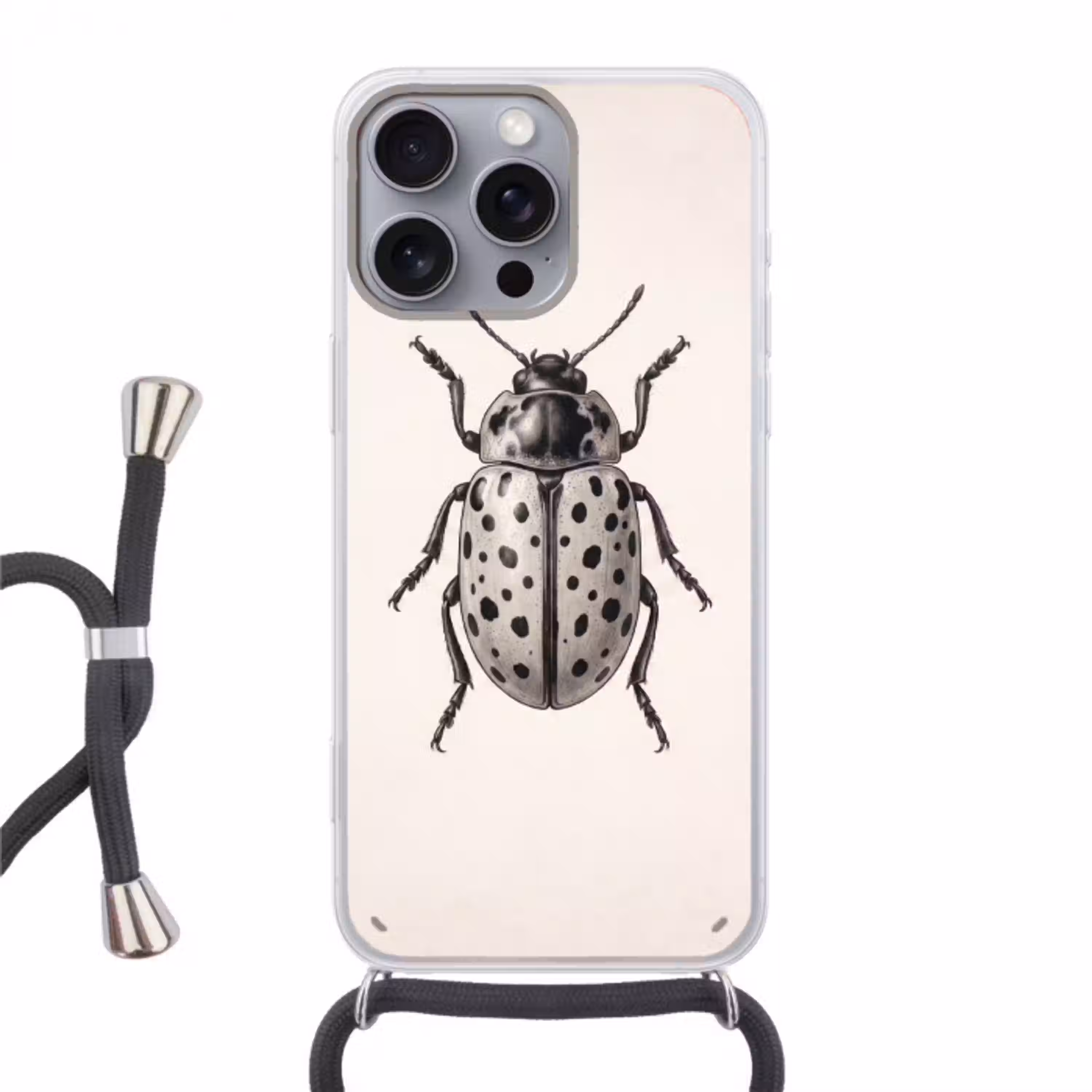 Kever - Insect - Vintage Hoesje iPhone 16 Pro Max met koord klein -3d