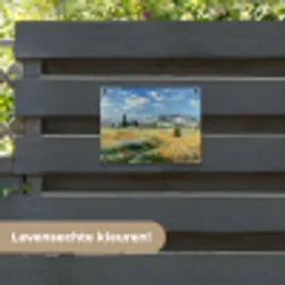 Landschap - Strobalen - Bergen - Wolken tuinposter los doek klein -sfeer3