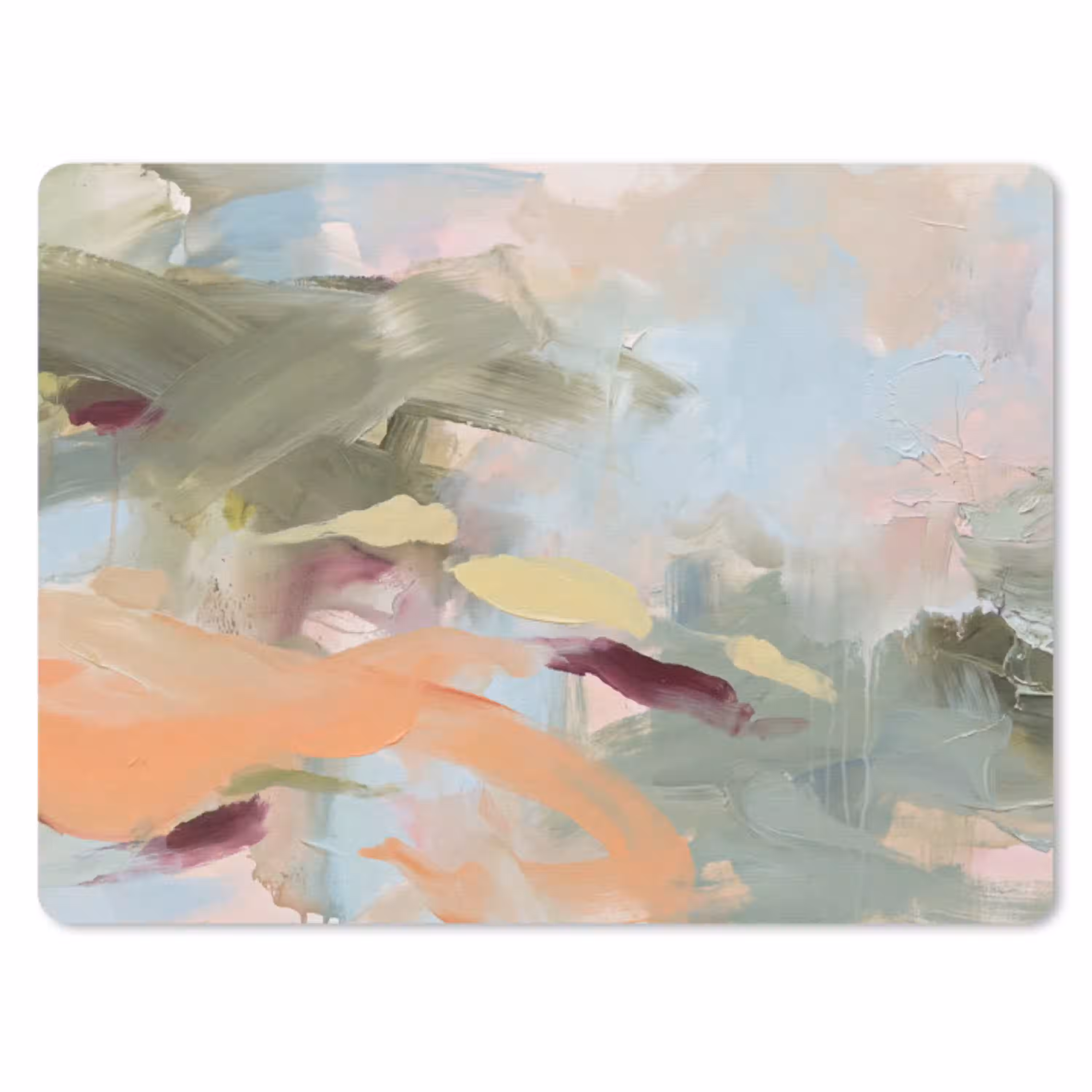 Abstract - Borstelstreken - Kunst - Modern - Pastel muismat rubber klein -3d