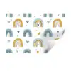 Patroon - Regenboog - Hartjes Muursticker klein -3d