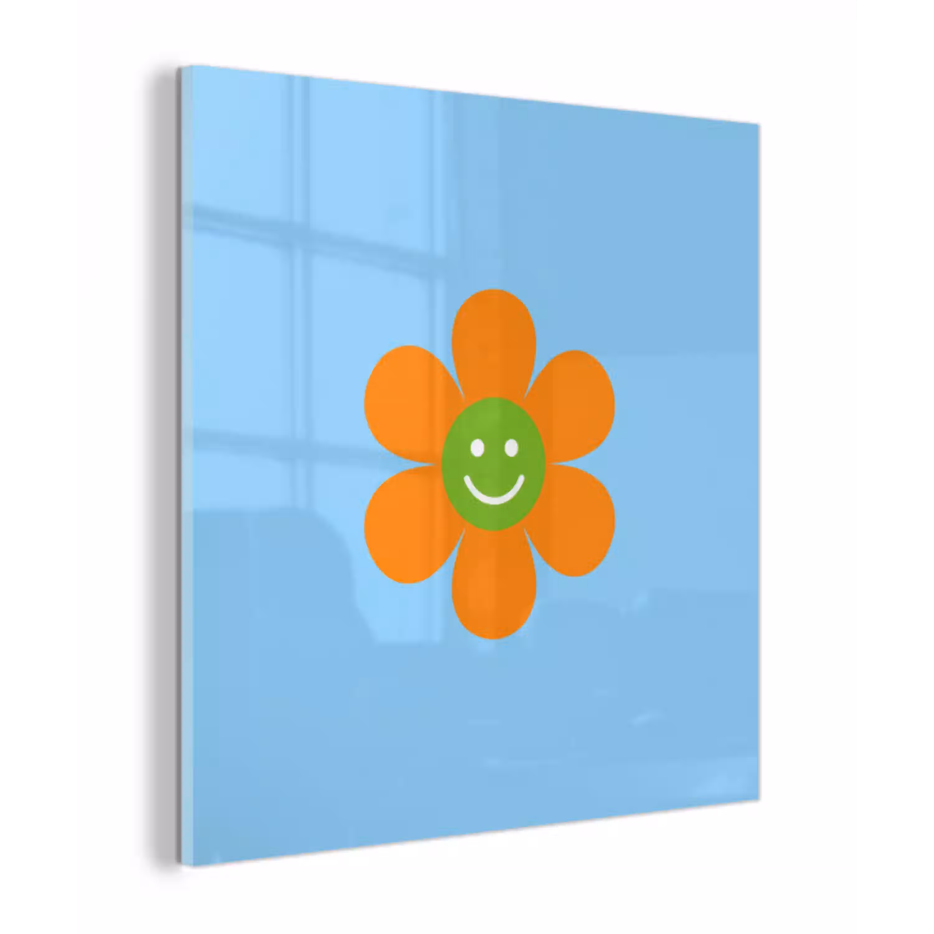 Bloem - Smiley - Kleurrijk plexiglas 5mm klein -z3d